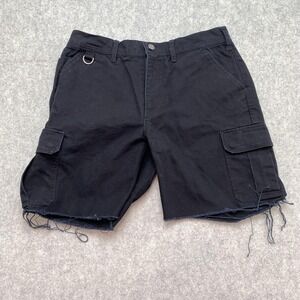 Harley-Davidson Cargo Shorts Mens 32 (30x7) Black Canvas Biker Motorcycle Casual